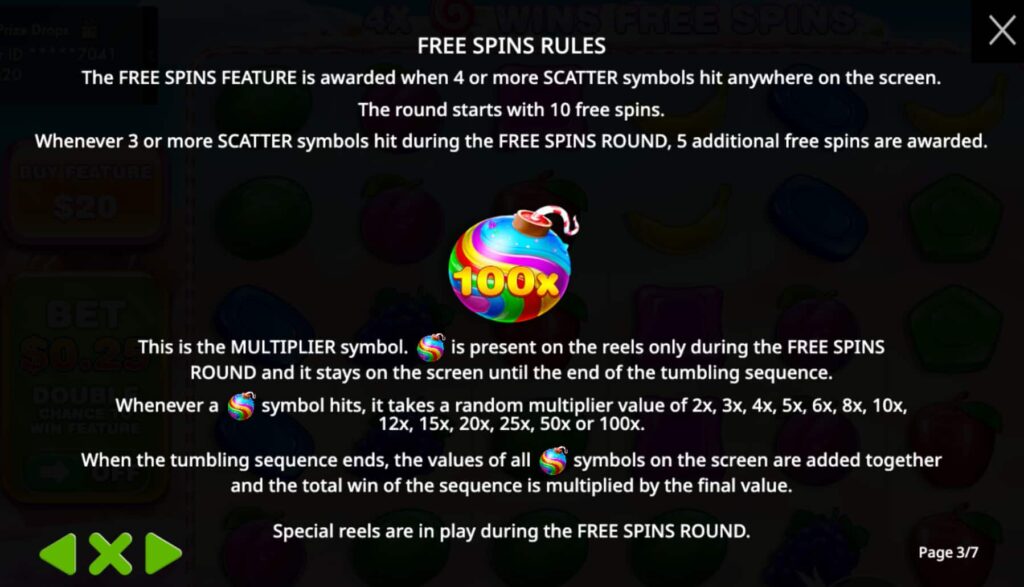 Screenshot showing the multiplier symbol in Sweet Bonanza