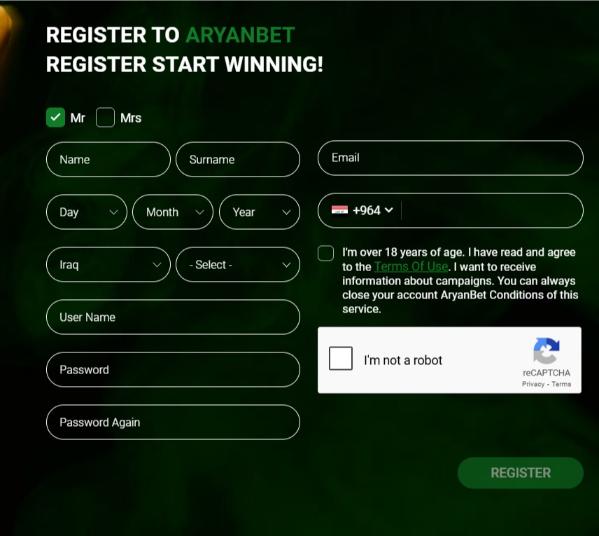 How to Register at Aryanbet Casino - Step by Step