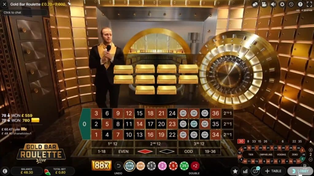 Evolution Gold Bar Roulette Design & UI
