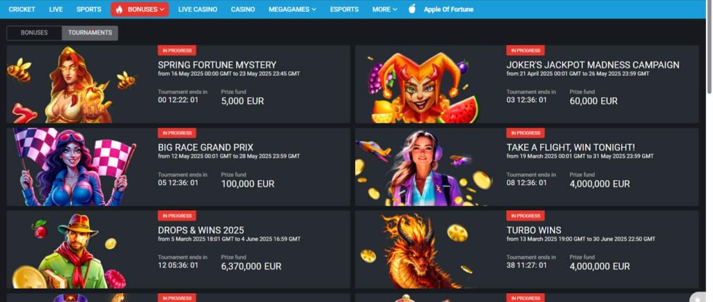 megapari casino bonuses