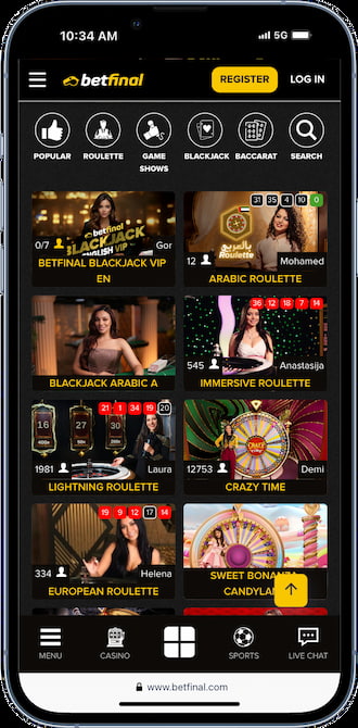 live casino on mobile