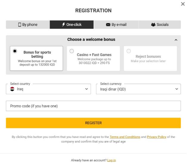 Register at Melbet Casino